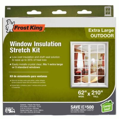 NEW Extra Large Outdoor Window Insulation Kit 62 In. X 210 Weather Seal