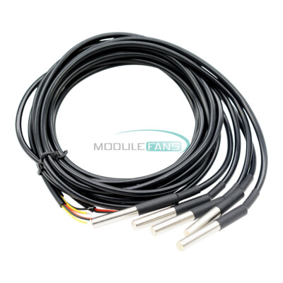 10PCS DS18B20 Probe Waterproof Temperature Sensors Thermistor 3.0V-5.5V