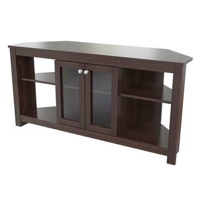 49 In. Adjustable Shelves Brown Wood Assembly Required