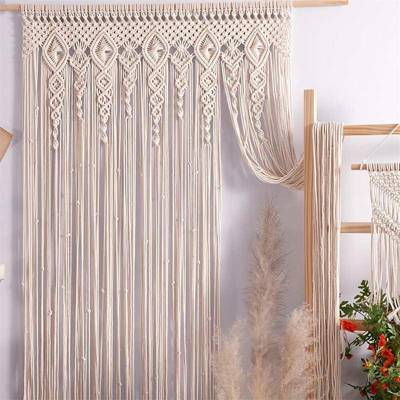 Gorgeous Large Macrame Curtain Handmade Wall Hanging Tapestry Boho Doorway