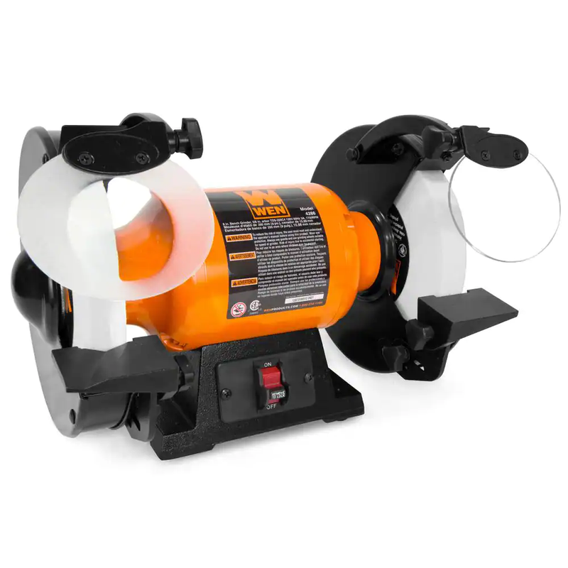 WEN Bench Grinder 8 in 3 Amp Motor 1750 rpm Slow Speed Eye S