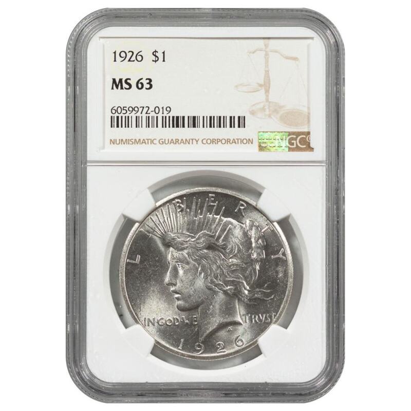 1926 Silver Peace Dollar Ngc Ms63