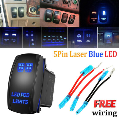 12V 20A Blue LED Car Boat Push Button Rocker Switch 4x4 for ARB Carling Style