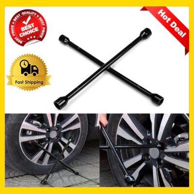 Lug Wrench 4 Way Universal Car Tire Changing Tool 16 Inch Wheel Carbon Steel NEW