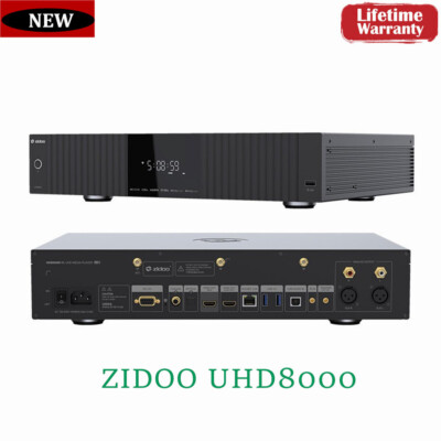 ZIDOO UHD8000 Hi-end DAC Audio Decoder Media Player HiFi Streaming APP Control