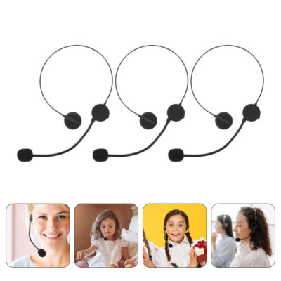  3 Pcs Plastic Fake Headphone Props Child Singer Microphone Costume Headset