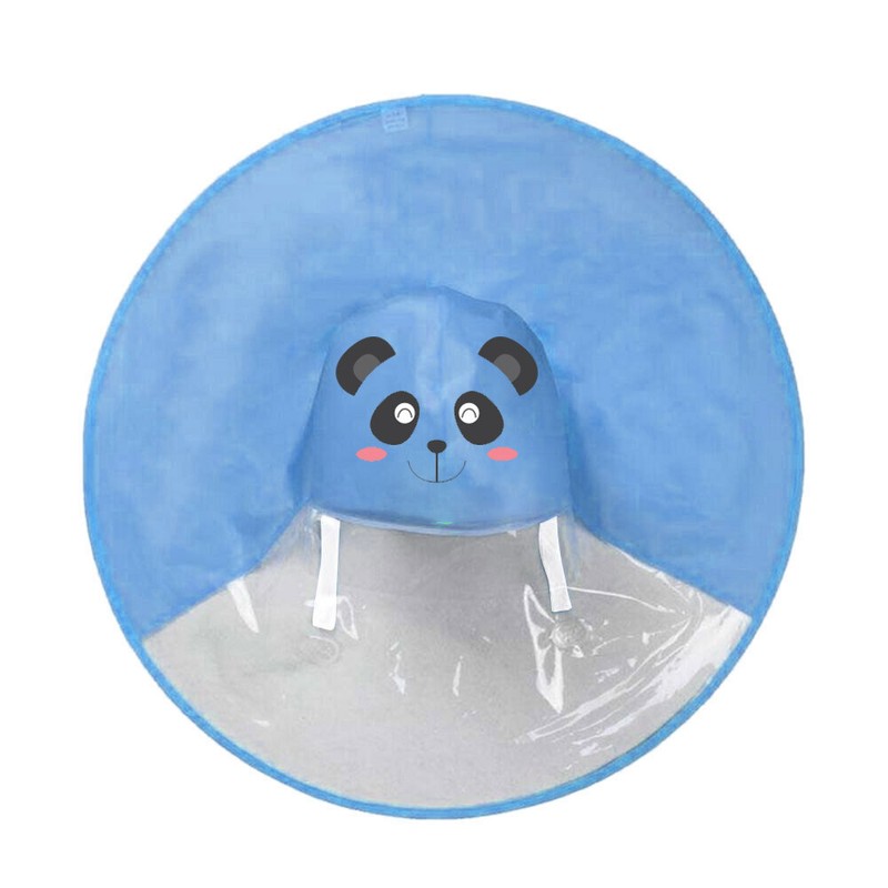 Foldable Cute Cartoon UFO Rain Coat Children Umbrella Hat Magical Hands Raincoat