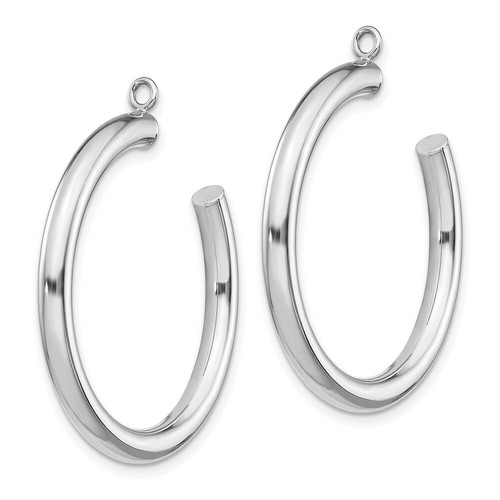 Pre-owned Goldia 14k White Gold Polished Tube Hoop Earring Jackets