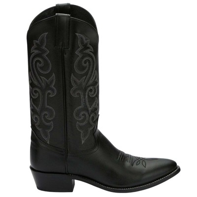 Justin Boots Buck Круглый носок Ковбойские мужские черные повседневные ботинки 1409