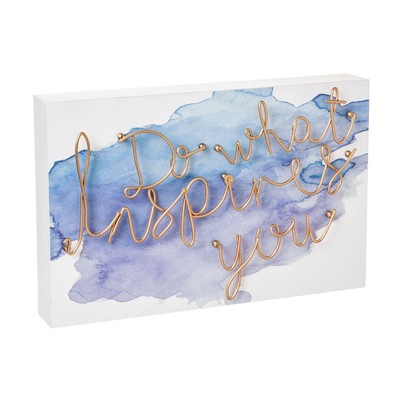 Cape Craftsmen,Wall Decor,Do What Inspires You, Cursive Metal Wire & Wood Plock
