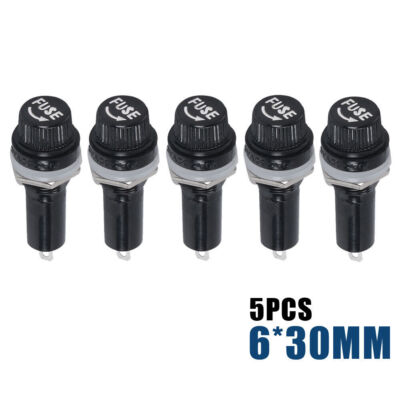 5pcs 6*30mm Glass Fuse Holder Insurance Tube Socket Fuse Holder For Panel Mount