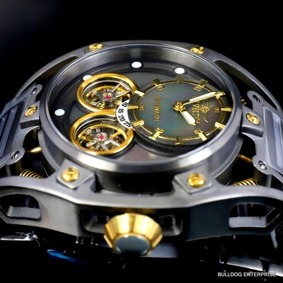 Pre-owned Invicta S1 Rally Double Open Heart Automatic Gunmetal Steel 52mm Watch