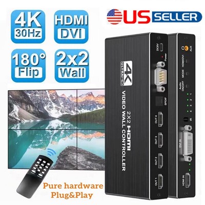 2x2 Video Wall Controller Processor 1x2 1x3 1x4 2x1 3x1 4x1 4K DVI HDMI Switcher
