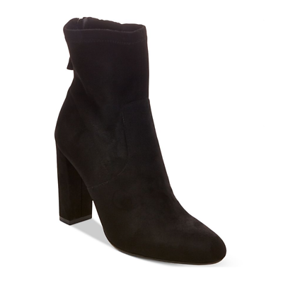 Steve Madden Women s BRISK Block Heel Sock Booties Black Suede