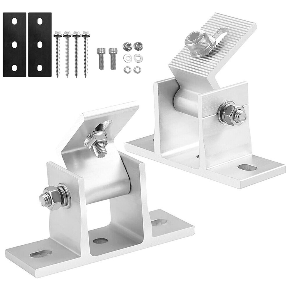 2Pcs Adjustable Solar Panel Tilt Mount - Mount 15-30° Brackets for Boat Car Home