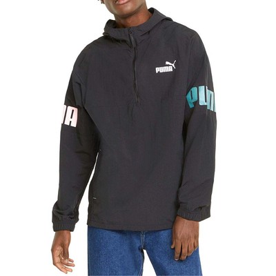 

Puma Power Half Zip Windbreaker Мужская черная повседневная спортивная верхняя одежда 84747551, Черный, Puma Power Half Zip Windbreaker