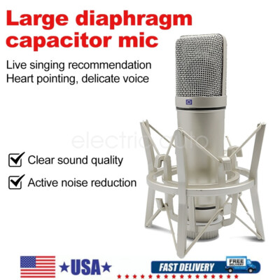 Professional Condenser Microphone Studio Audio Recording Metal Body Microphone