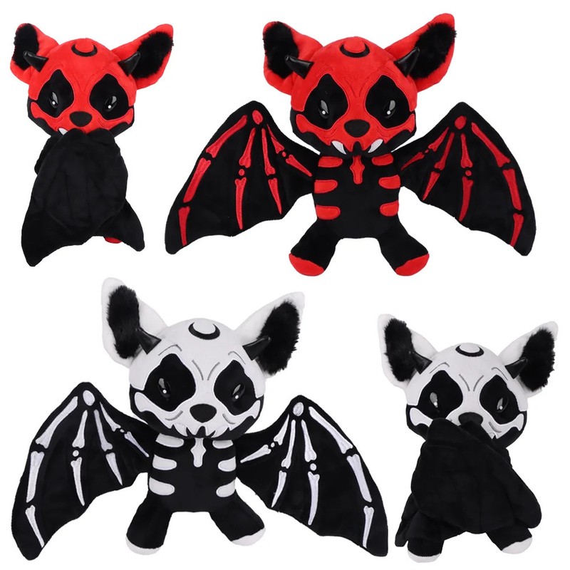 Skeleton Bat Plush Halloween Toy 28cm Gothic Stuffed Animal Cute Plush Doll
