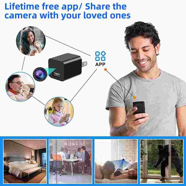 Mini Camera Phone Charger Adapter Home Security Audio Video Motion Detection Cam - Image 7