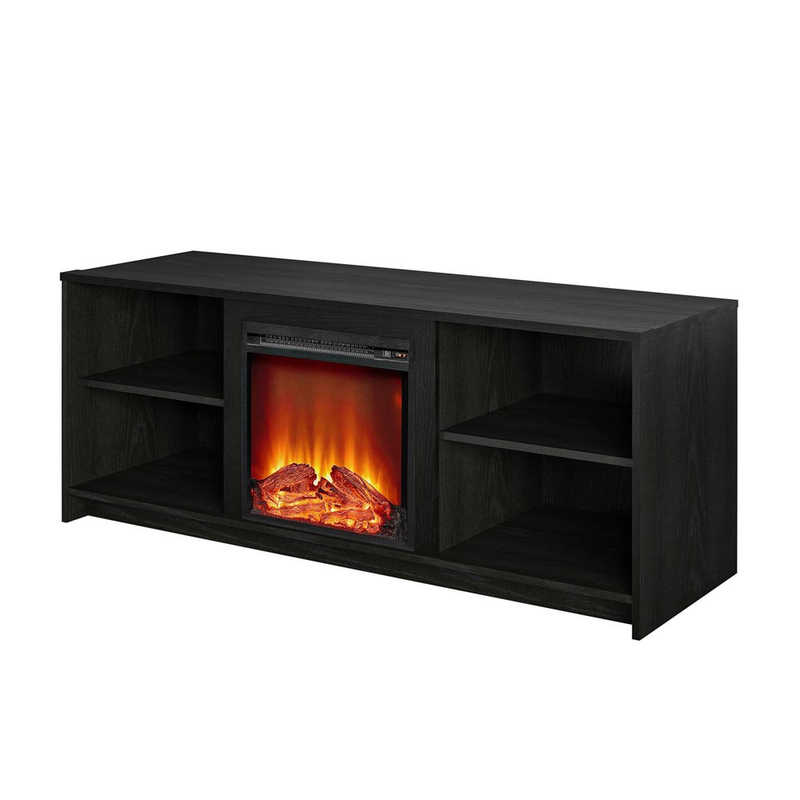 Fireplace TV Stand Entertainment Center 65" Modern Media Storage Shelf Cabinet