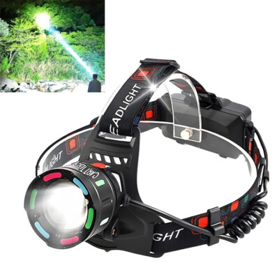 990000LM LED Headlamp Rechargeable Headlight Zoomable Head Torch Lamp Flashlight
