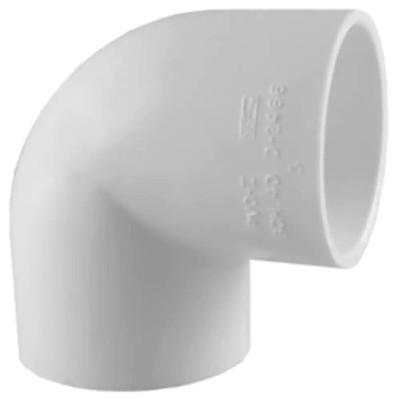 8 in. PVC Sch 40 90-Degree Elbow Drain Pipe Fitting Corner Connector White