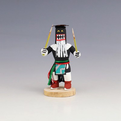 NATIVE AMERICAN CRACKING WHIP KACHINA BY ADRIAN LEON