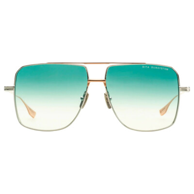 Pre-owned Dita Dubsystem Dt Dts157 A-03 Silver/rose Gold Metal Sunglasses Green Gradient