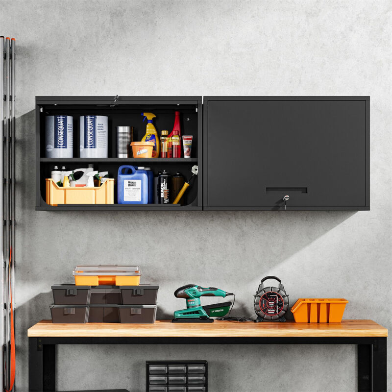 Wall Mounted Metal Storage Cabinet Garage Wall Cabinet with Adjustable
