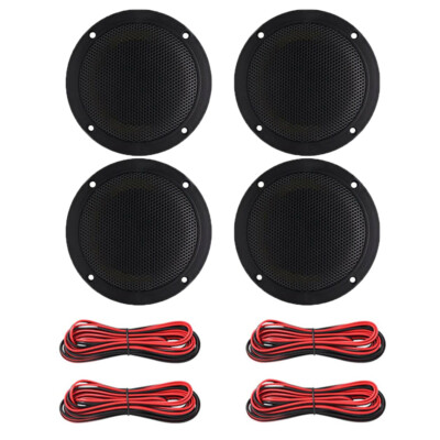 4*Herdio 320W 4'' Outdoor Marine Speakers Boat Waterproof 2-Way Ceiling Speakers