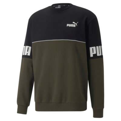 Толстовка с круглым вырезом Puma Power Colorblock мужская зеленая 84980370