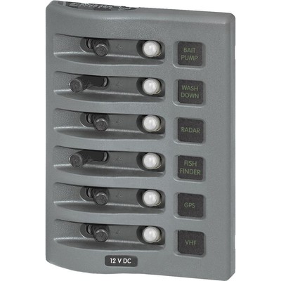 Blue Sea 4376 WeatherDeck Water Resistant Circuit Breaker Panel - 6 Position - G