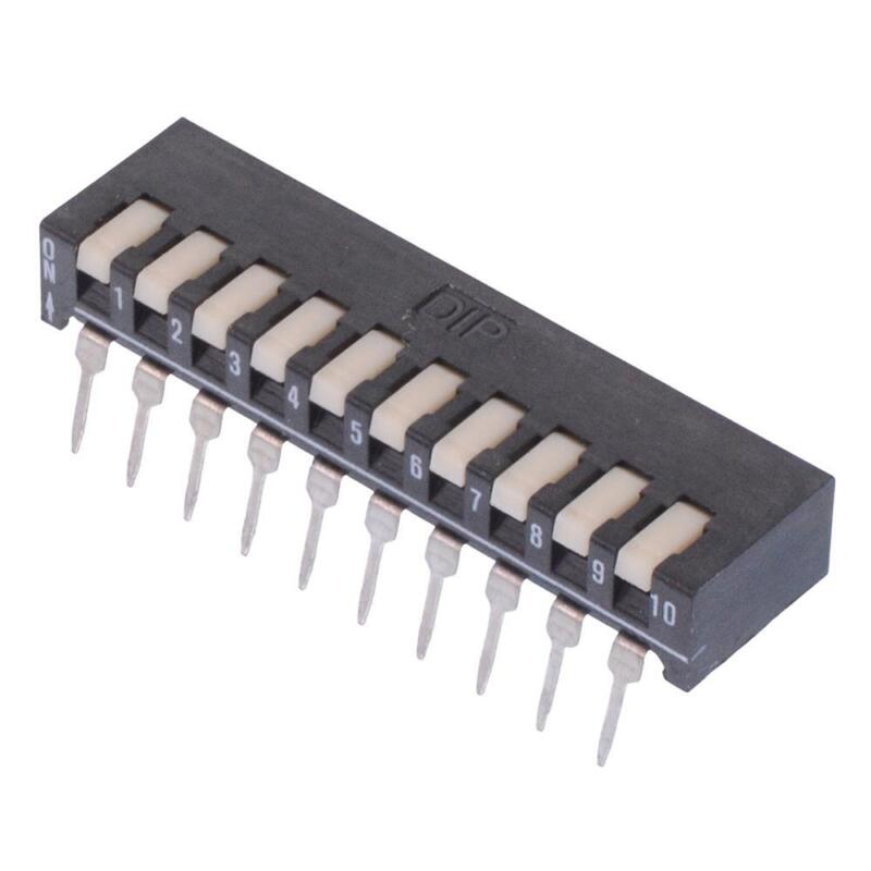 Pi100900 Apem 10-way 2.54mm Sealed Piano Low Profile Dip Switch Spst