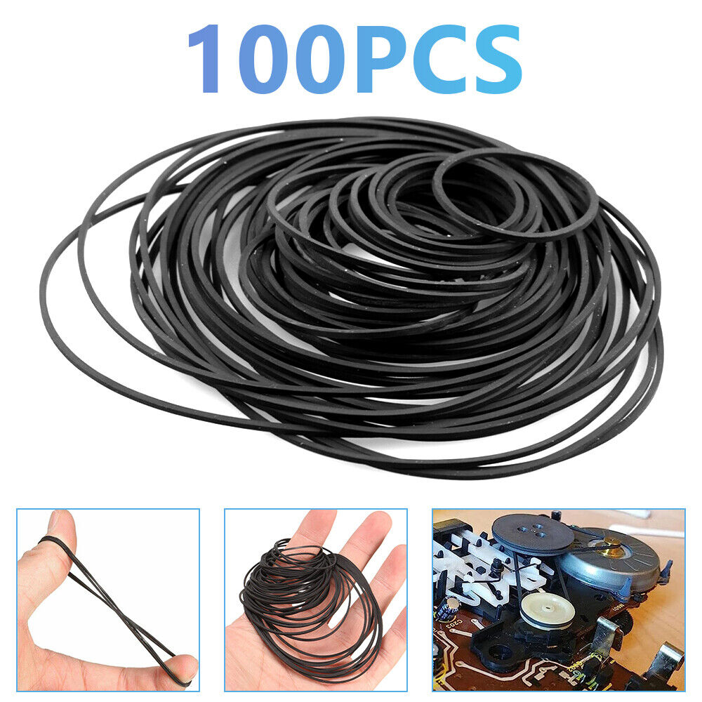 100PCS For Cassette Player Recorder Repair Replacement Square Rubber Drive Belt