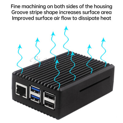 Aluminium Alloy Case Metal Shell Passive Cooling Enclosure for Raspberry Pi 5
