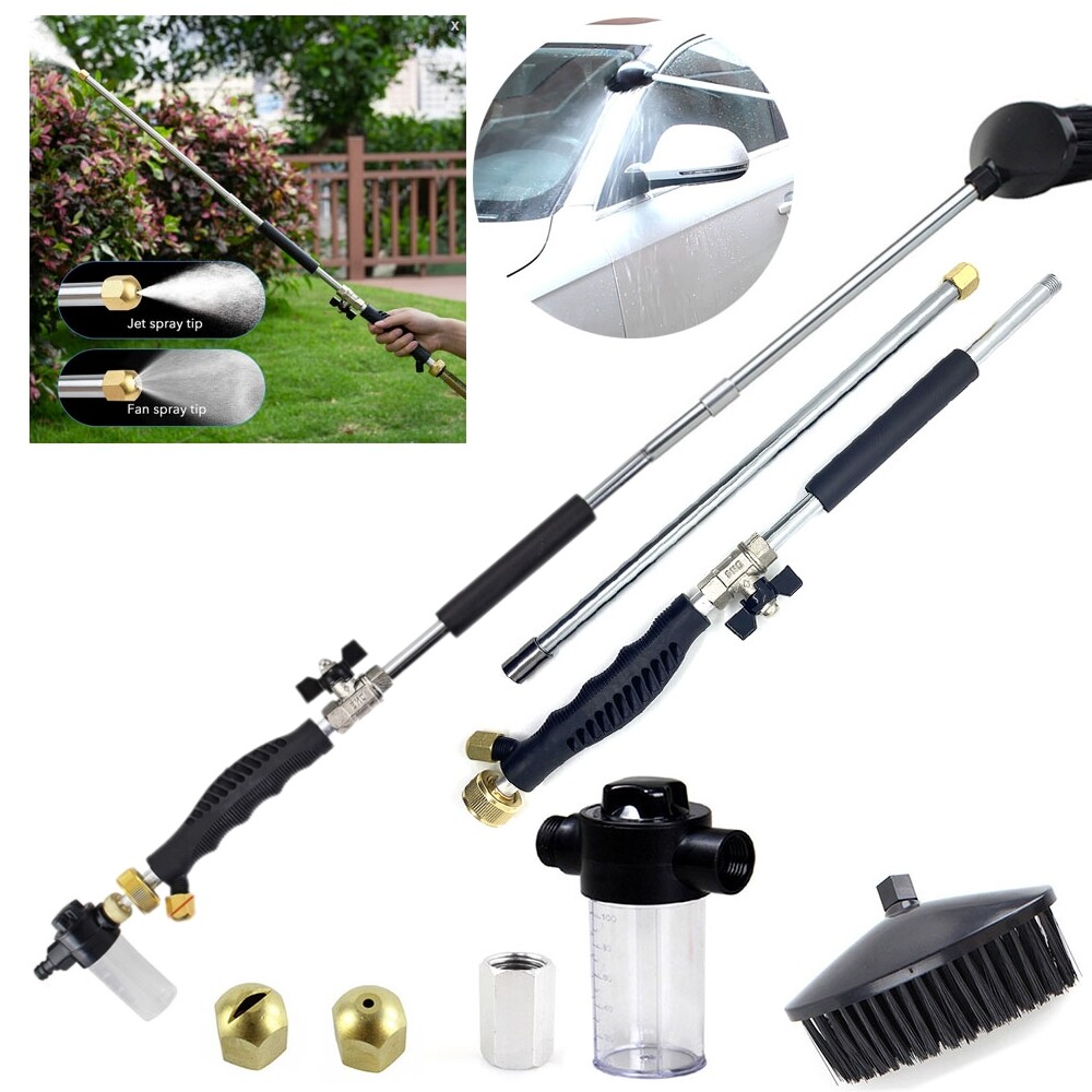 High Pressure Power Washer Water Spray Gun Nozzle Wand Soap Attachment Garden