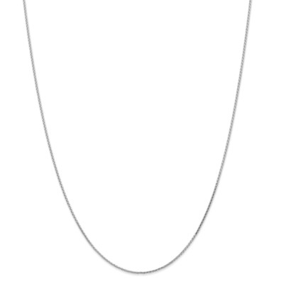 Pre-owned Superdealsforeverything Real 14kt White Gold 1.0mm Round D/c Wheat Chain; 16 Inch