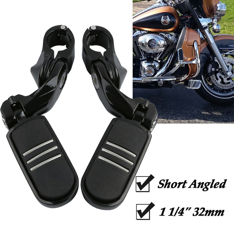 11/4" 32mm Highway Foot Pegs Short Mount Fit For Harley Engine Guard