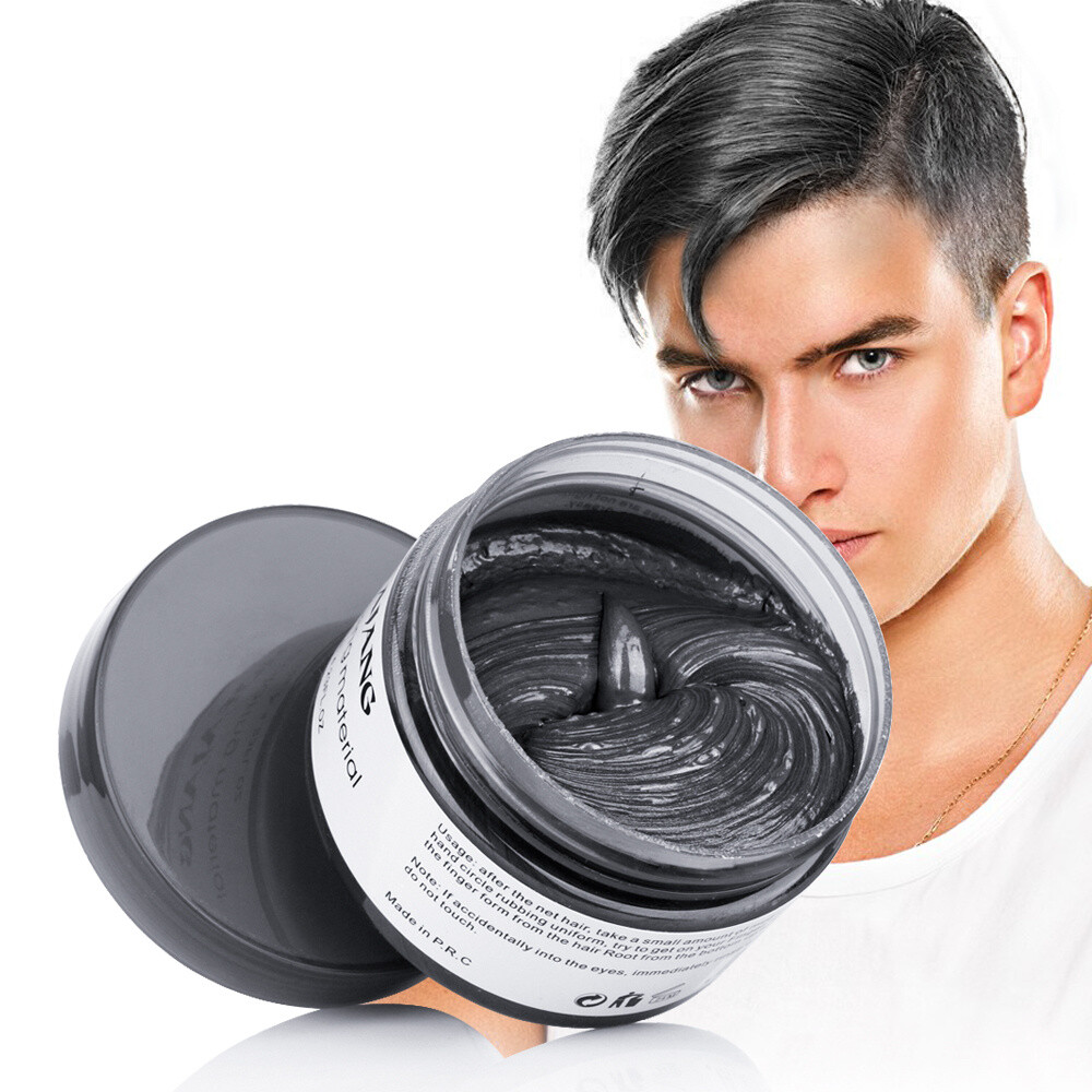 Hair Color Wax Mud Dye Cream Temporary Modeling Black Color Unisex