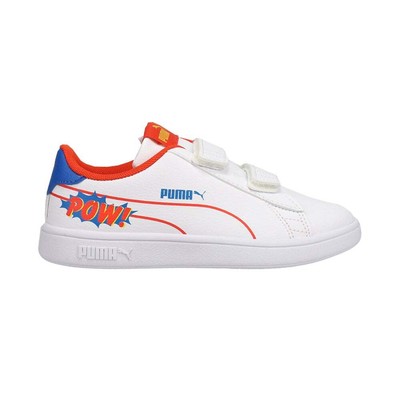 

Puma Smash V2 Comics Slip On Youth Boys Размер 1,5 м Кроссовки Повседневная обувь 383140, Белый, Puma Smash V2 Comics Slip On Youth