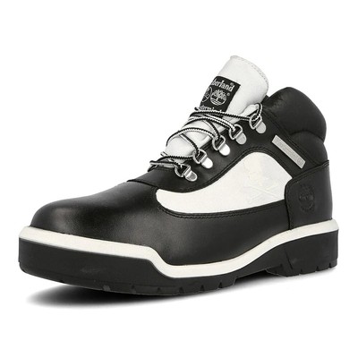Pre-owned Timberland Men's  Waterproof Field Boot Mid Black Nubuck (tb0a297v 015) In Black/white