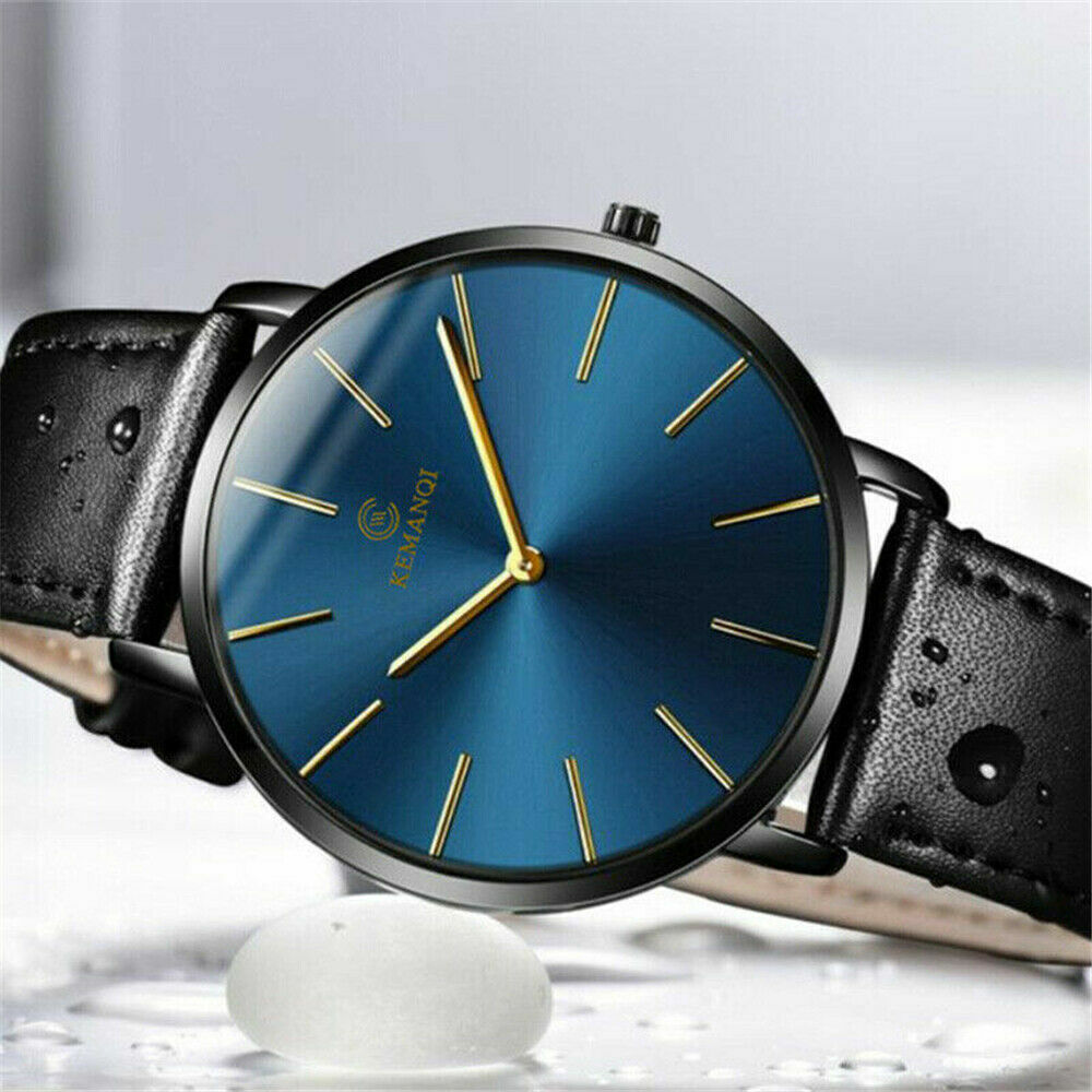 Trendy Men Ultra Thin Minimalist Watch Slim Leather Strap Trendy Men Ultra Thin Minimalist Watch Slim Leather Strap