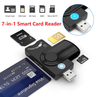 7-in-1 USB 2.0 TF SD SIM ID Memory Card Reader Adapter for PC Laptop Macbook