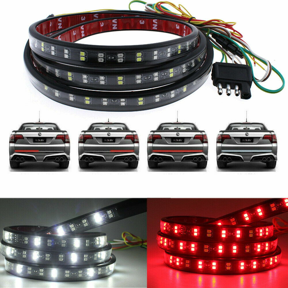 60" Double Row LED Truck Tailgate Light Bar Strip Red White Reverse Stop Brake