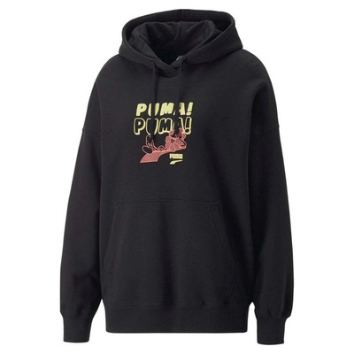 

Женская толстовка с капюшоном Puma Downtown с графическим принтом, размер , повседневная верхняя одежда 535747, Черный