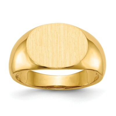 Pre-owned Superdealsforeverything Real 14kt Yellow Gold 9.5x12.5mm Open Back Signet Ring S:6