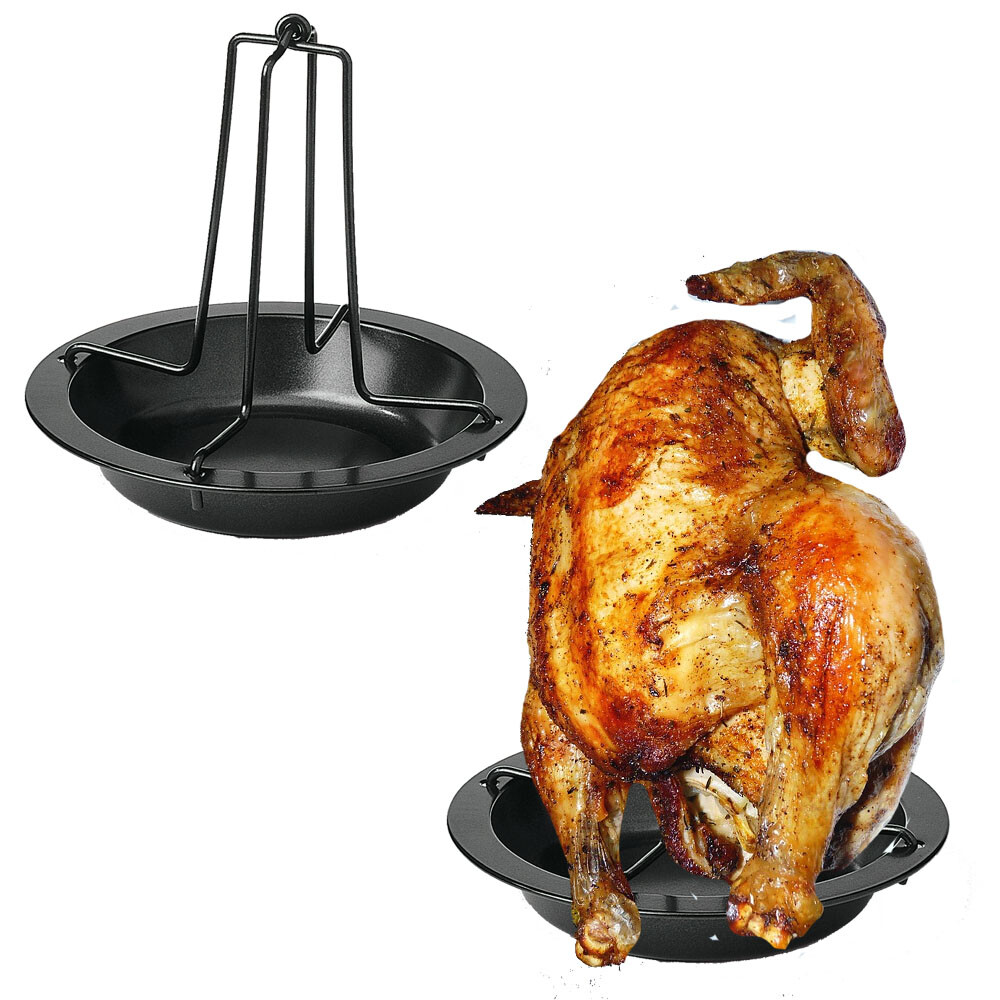2 Stück Hähnchenbräter Hähnchenhalter Hähnchengriller Brathähnchen Grill Ofen