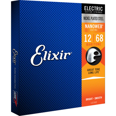 Elixir NANOWEB Nickel Electric   12302 Baritone (.012-.068)