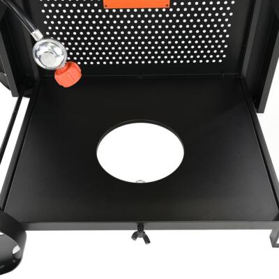 Loco 15 Qt Double Burner Outdoor Propane 3- Basket Deep Fryer Cart Steel Cooker