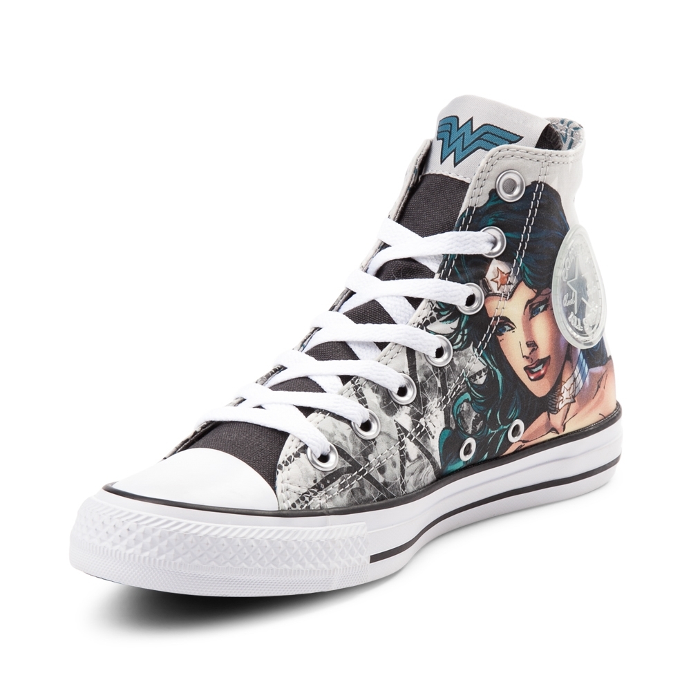 Pre-owned Converse Print  Chuck Taylor All Star Hi Wonder Woman Dc Sneaker White Shoe